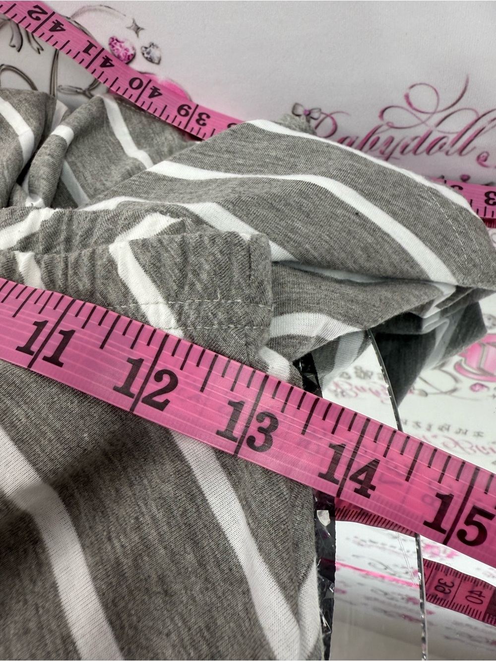Creations la Vegas skirt long stripes Striped Maxi Skirt in Gray & White - Picture 9 of 10